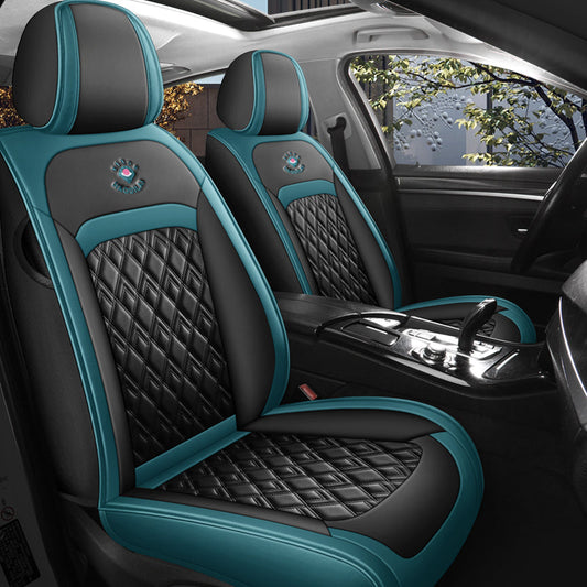 Universal Fit Car Seat Cover Full Set for 5-Seater Sedan SUV Diamond Pattern Faux Leather Vehicle Cushion Cover