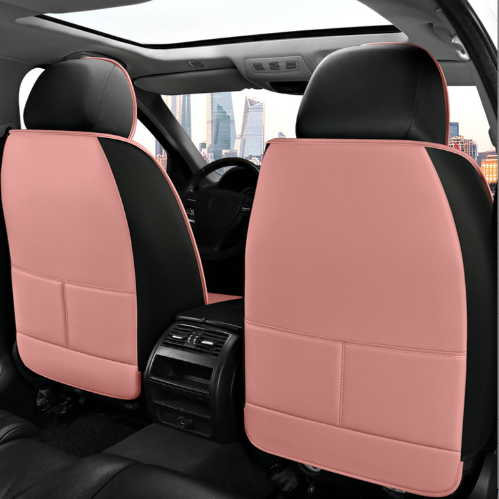 Universal Car Seat Cover Suitable for 5-Seater Sedan SUV Faux Leather Geometric Pattern