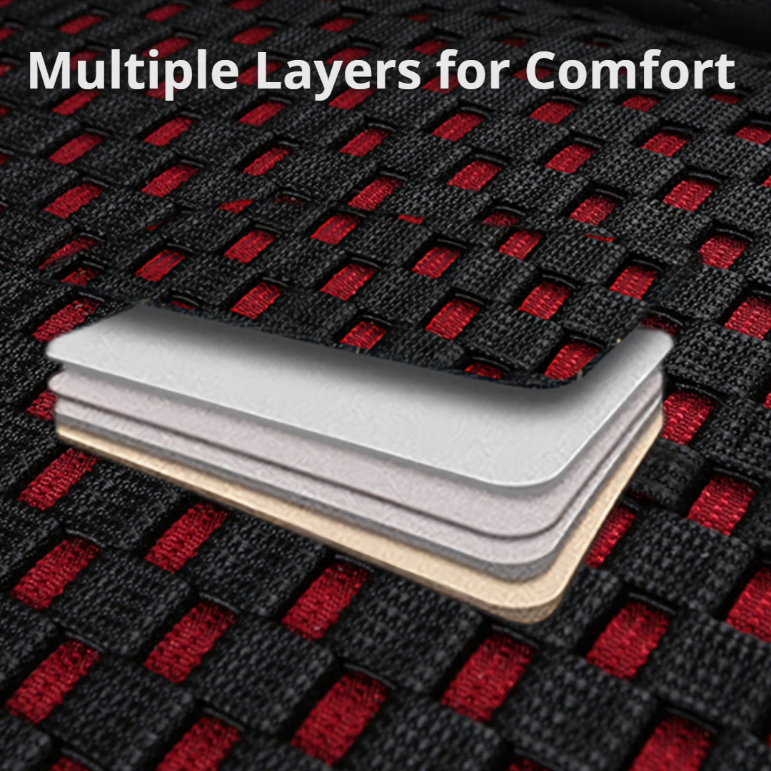 Cooling Fabric and Leatherette Car Seat Covers for 5-Seat Sedan SUV Universal Fit, Checkered Pattern