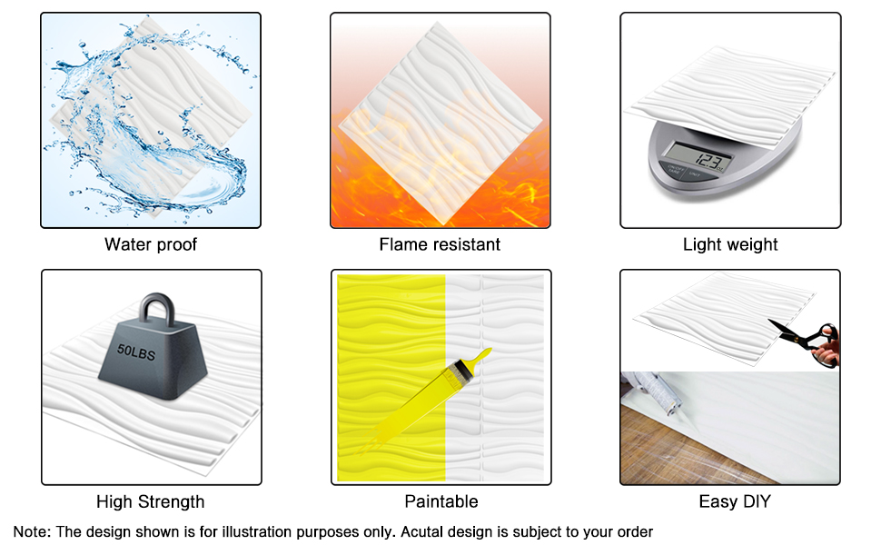 pvc 3d wall panel features